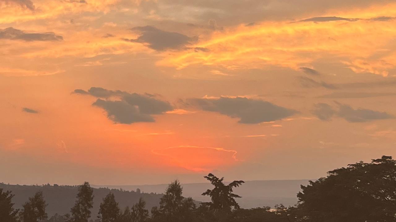 Sunset over the valley near Lake Hawassa, seen from Abiko farm